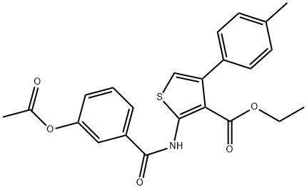 ethyl 2-{[3-(acetyloxy)benzoyl]amino}-4-(4-methylphenyl)-3-thiophenecarboxylate Struktur