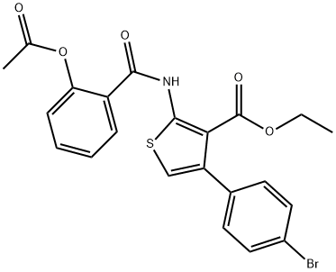 ethyl 2-{[2-(acetyloxy)benzoyl]amino}-4-(4-bromophenyl)-3-thiophenecarboxylate Struktur