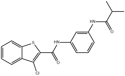 3-chloro-N-[3-(isobutyrylamino)phenyl]-1-benzothiophene-2-carboxamide Struktur