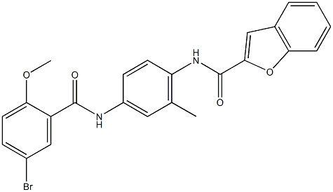 N-{4-[(5-bromo-2-methoxybenzoyl)amino]-2-methylphenyl}-1-benzofuran-2-carboxamide Struktur