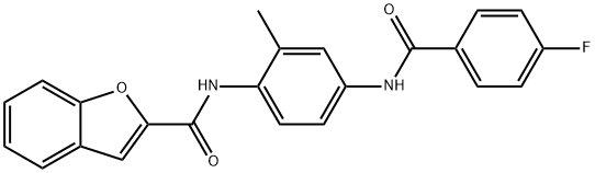 N-{4-[(4-fluorobenzoyl)amino]-2-methylphenyl}-1-benzofuran-2-carboxamide Struktur