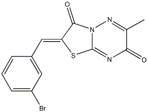 2-(3-bromobenzylidene)-6-methyl-7H-[1,3]thiazolo[3,2-b][1,2,4]triazine-3,7(2H)-dione Struktur