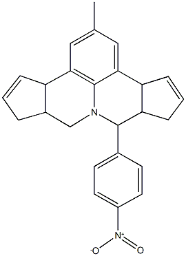 7-{4-nitrophenyl}-2-methyl-3b,6,6a,7,9,9a,10,12a-octahydrocyclopenta[c]cyclopenta[4,5]pyrido[3,2,1-ij]quinoline Struktur