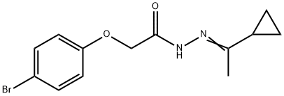 2-(4-bromophenoxy)-N'-(1-cyclopropylethylidene)acetohydrazide Struktur