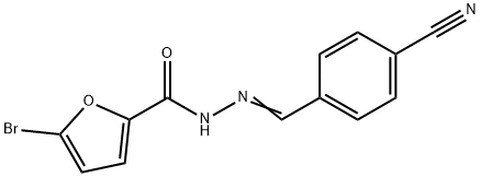 5-bromo-N'-(4-cyanobenzylidene)-2-furohydrazide Struktur