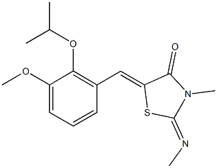 5-(2-isopropoxy-3-methoxybenzylidene)-3-methyl-2-(methylimino)-1,3-thiazolidin-4-one Struktur