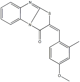 2-(4-methoxy-2-methylbenzylidene)[1,3]thiazolo[3,2-a]benzimidazol-3(2H)-one Struktur