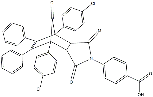 4-[1,7-bis(4-chlorophenyl)-3,5,10-trioxo-8,9-diphenyl-4-azatricyclo[5.2.1.0~2,6~]dec-8-en-4-yl]benzoic acid Struktur