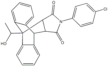 17-(4-chlorophenyl)-1-(1-hydroxyethyl)-17-azapentacyclo[6.6.5.0~2,7~.0~9,14~.0~15,19~]nonadeca-2,4,6,9,11,13-hexaene-16,18-dione Struktur