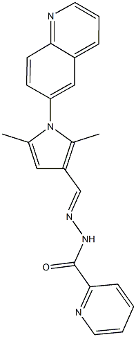 N'-{[2,5-dimethyl-1-(6-quinolinyl)-1H-pyrrol-3-yl]methylene}-2-pyridinecarbohydrazide Struktur