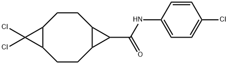 10,10-dichloro-N-(4-chlorophenyl)tricyclo[7.1.0.0~4,6~]decane-5-carboxamide Struktur