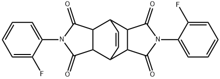 4,10-bis(2-fluorophenyl)-4,10-diazatetracyclo[5.5.2.0~2,6~.0~8,12~]tetradec-13-ene-3,5,9,11-tetrone Struktur