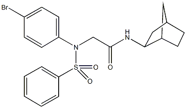 N-bicyclo[2.2.1]hept-2-yl-2-[4-bromo(phenylsulfonyl)anilino]acetamide Struktur