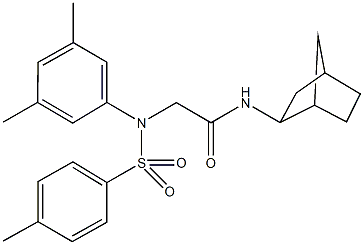 N-bicyclo[2.2.1]hept-2-yl-2-{3,5-dimethyl[(4-methylphenyl)sulfonyl]anilino}acetamide Struktur