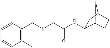 N-bicyclo[2.2.1]hept-2-yl-2-[(2-methylbenzyl)sulfanyl]acetamide Struktur