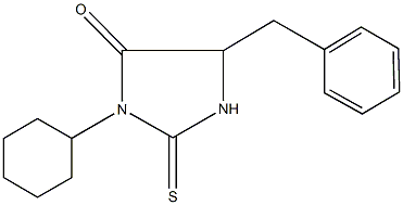 5-benzyl-3-cyclohexyl-2-thioxoimidazolidin-4-one Struktur