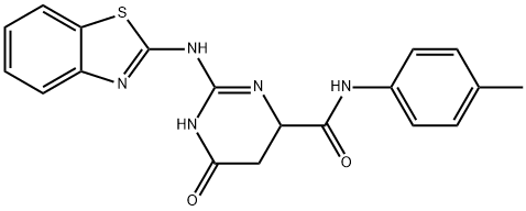 2-(1,3-benzothiazol-2-ylamino)-N-(4-methylphenyl)-6-oxo-1,4,5,6-tetrahydropyrimidine-4-carboxamide Struktur