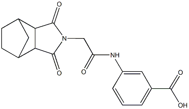 3-{[(3,5-dioxo-4-azatricyclo[5.2.1.0~2,6~]dec-4-yl)acetyl]amino}benzoic acid Struktur