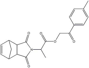 2-(4-methylphenyl)-2-oxoethyl 2-(3,5-dioxo-4-azatricyclo[5.2.1.0~2,6~]dec-8-en-4-yl)propanoate Struktur