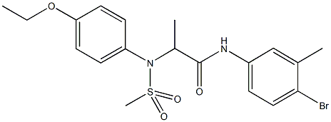 N-(4-bromo-3-methylphenyl)-2-[4-ethoxy(methylsulfonyl)anilino]propanamide Struktur