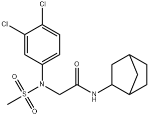 N-bicyclo[2.2.1]hept-2-yl-2-[3,4-dichloro(methylsulfonyl)anilino]acetamide Struktur