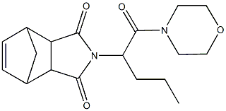 4-[1-(4-morpholinylcarbonyl)butyl]-4-azatricyclo[5.2.1.0~2,6~]dec-8-ene-3,5-dione Struktur