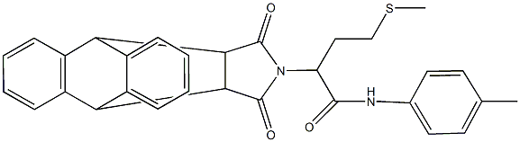 2-(16,18-dioxo-17-azapentacyclo[6.6.5.0~2,7~.0~9,14~.0~15,19~]nonadeca-2,4,6,9,11,13-hexaen-17-yl)-N-(4-methylphenyl)-4-(methylsulfanyl)butanamide Struktur