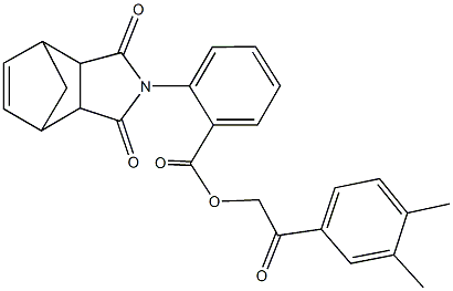 2-(3,4-dimethylphenyl)-2-oxoethyl 2-(3,5-dioxo-4-azatricyclo[5.2.1.0~2,6~]dec-8-en-4-yl)benzoate Struktur