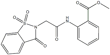 methyl 2-{[(1,1-dioxido-3-oxo-1,2-benzisothiazol-2(3H)-yl)acetyl]amino}benzoate Struktur