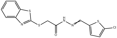 2-(1,3-benzothiazol-2-ylsulfanyl)-N'-[(5-chloro-2-thienyl)methylene]acetohydrazide Struktur