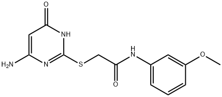 2-[(6-amino-4-oxo-1,4-dihydro-2-pyrimidinyl)sulfanyl]-N-(3-methoxyphenyl)acetamide Struktur