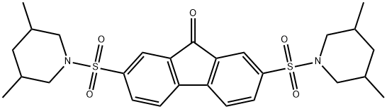 2,7-bis[(3,5-dimethyl-1-piperidinyl)sulfonyl]-9H-fluoren-9-one Struktur