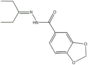 N'-(1-ethylpropylidene)-1,3-benzodioxole-5-carbohydrazide Struktur