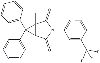 1-methyl-6,6-diphenyl-3-[3-(trifluoromethyl)phenyl]-3-azabicyclo[3.1.0]hexane-2,4-dione Struktur