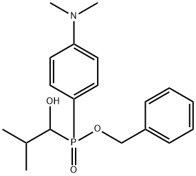 benzyl 4-(dimethylamino)phenyl(1-hydroxy-2-methylpropyl)phosphinate Struktur