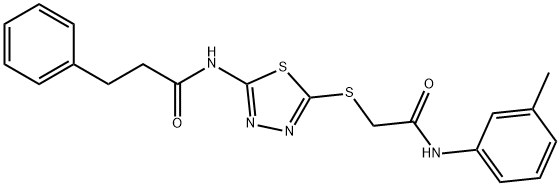 N-(5-{[2-oxo-2-(3-toluidino)ethyl]sulfanyl}-1,3,4-thiadiazol-2-yl)-3-phenylpropanamide Struktur