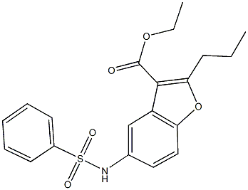 ethyl 5-[(phenylsulfonyl)amino]-2-propyl-1-benzofuran-3-carboxylate Struktur