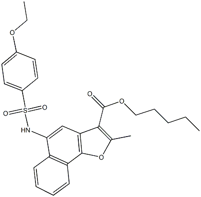 pentyl 5-{[(4-ethoxyphenyl)sulfonyl]amino}-2-methylnaphtho[1,2-b]furan-3-carboxylate Struktur