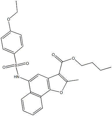 butyl 5-{[(4-ethoxyphenyl)sulfonyl]amino}-2-methylnaphtho[1,2-b]furan-3-carboxylate Struktur