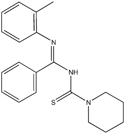 N-[[(2-methylphenyl)imino](phenyl)methyl]-1-piperidinecarbothioamide Struktur