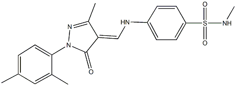 4-({[1-(2,4-dimethylphenyl)-3-methyl-5-oxo-1,5-dihydro-4H-pyrazol-4-ylidene]methyl}amino)-N-methylbenzenesulfonamide Struktur