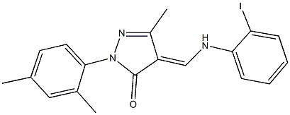 2-(2,4-dimethylphenyl)-4-[(2-iodoanilino)methylene]-5-methyl-2,4-dihydro-3H-pyrazol-3-one Struktur