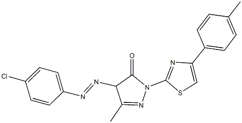 4-[(4-chlorophenyl)diazenyl]-5-methyl-2-[4-(4-methylphenyl)-1,3-thiazol-2-yl]-2,4-dihydro-3H-pyrazol-3-one Struktur