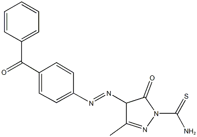 4-[(4-benzoylphenyl)diazenyl]-3-methyl-5-oxo-4,5-dihydro-1H-pyrazole-1-carbothioamide Struktur