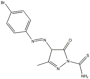 4-[(4-bromophenyl)diazenyl]-3-methyl-5-oxo-4,5-dihydro-1H-pyrazole-1-carbothioamide Struktur