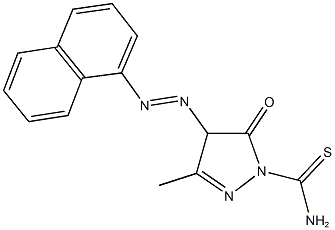 3-methyl-4-(1-naphthyldiazenyl)-5-oxo-4,5-dihydro-1H-pyrazole-1-carbothioamide Struktur