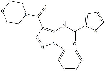 N-[4-(4-morpholinylcarbonyl)-1-phenyl-1H-pyrazol-5-yl]-2-thiophenecarboxamide Struktur