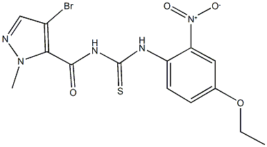 N-[(4-bromo-1-methyl-1H-pyrazol-5-yl)carbonyl]-N'-{4-ethoxy-2-nitrophenyl}thiourea Struktur