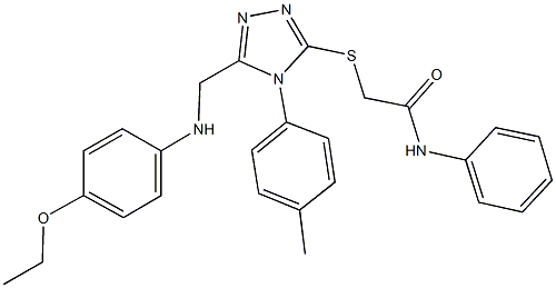 2-{[5-[(4-ethoxyanilino)methyl]-4-(4-methylphenyl)-4H-1,2,4-triazol-3-yl]sulfanyl}-N-phenylacetamide Struktur