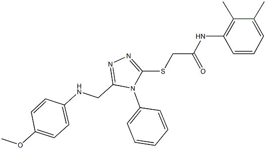 N-(2,3-dimethylphenyl)-2-({5-[(4-methoxyanilino)methyl]-4-phenyl-4H-1,2,4-triazol-3-yl}sulfanyl)acetamide Struktur